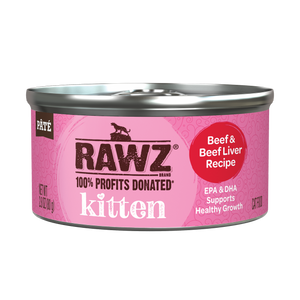 Rawz Beef & Beef Liver Kitten Canned 2.8oz