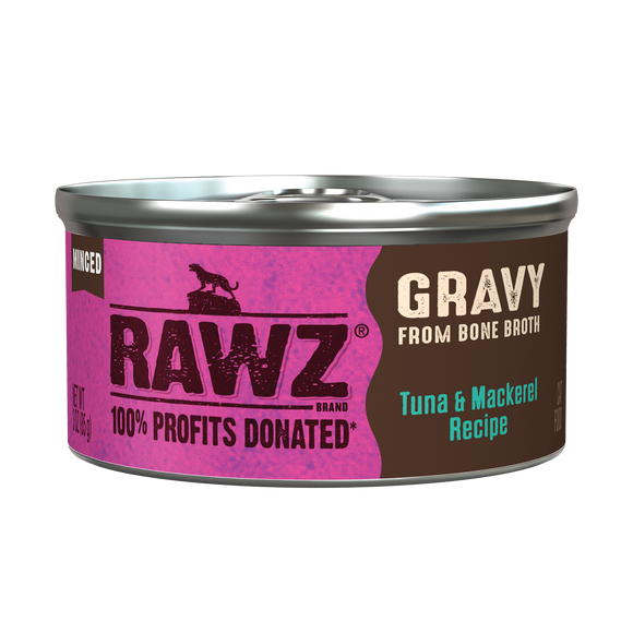 Rawz Tuna & Mackerel Gravy Cat Canned 3oz