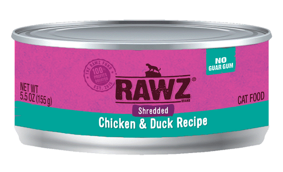 Rawz Shreds Cat Food   5.5oz Chicken and Duck