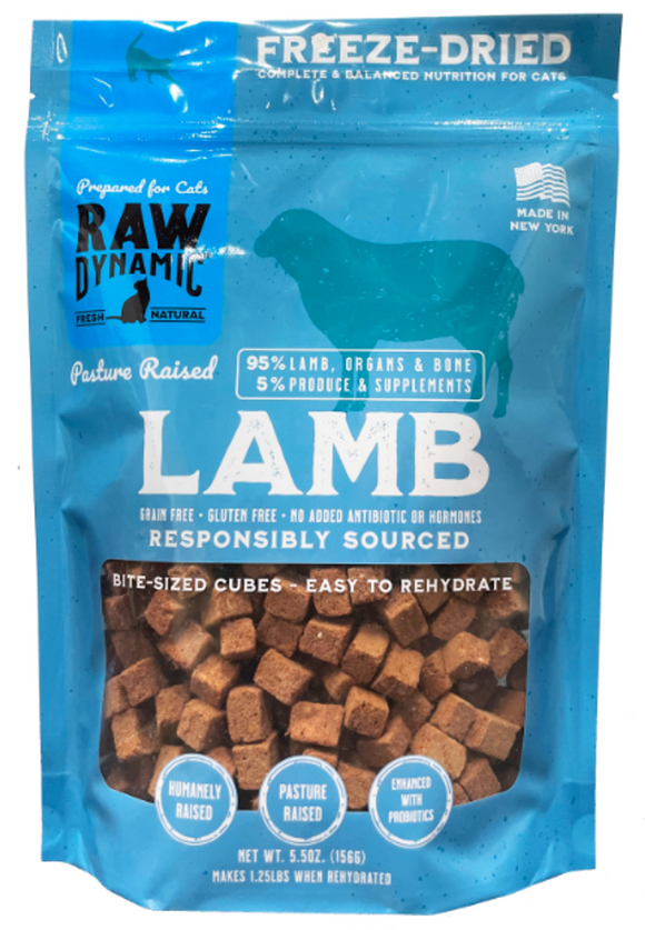 Raw Dynamic Freeze Dried Cat Food Lamb 5.5oz