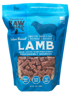 Raw Dynamic Frozen Cat Food Lamb 3lb