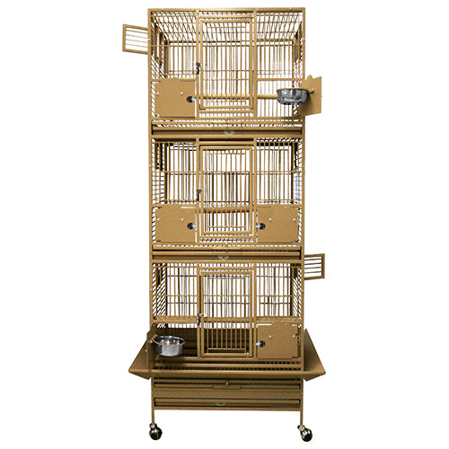 A&E Cage Co Large Triple Stack Bird Cage, Sandstone