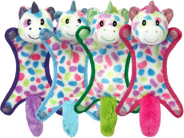 Multipet Ball-Head Unicorn Dog Toy  Assorted Colors  Size: 10