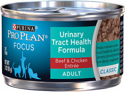 Purina Pro Plan Urinary Tract Health Wet Cat Food  FOCUS Urinary Tract Health Classic Beef & Chicken Entree - 3 oz. Pull-Top Can