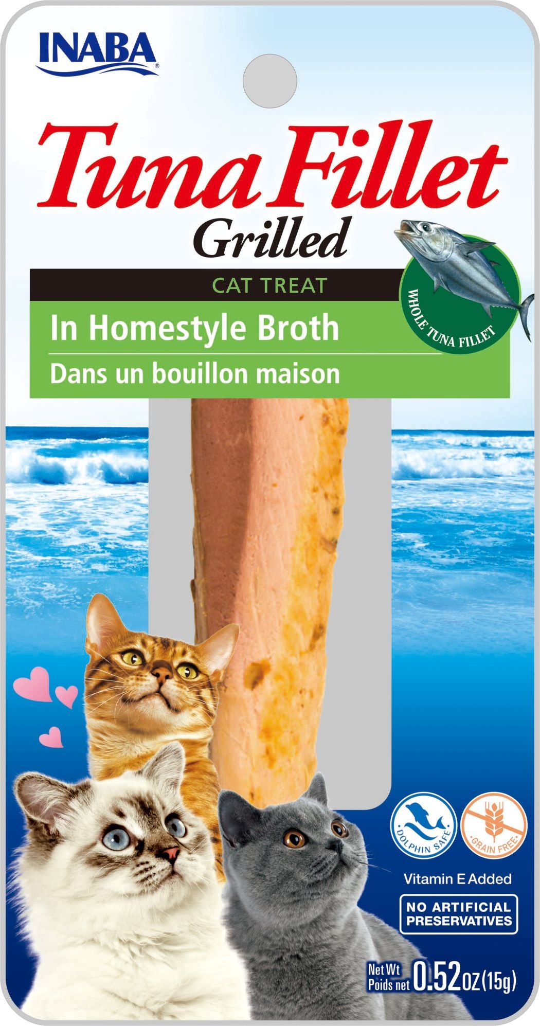 Inaba Ciao Grain-Free Cat Treat, Grilled Tuna Fillet in Homestyle Broth, 1 Fillet