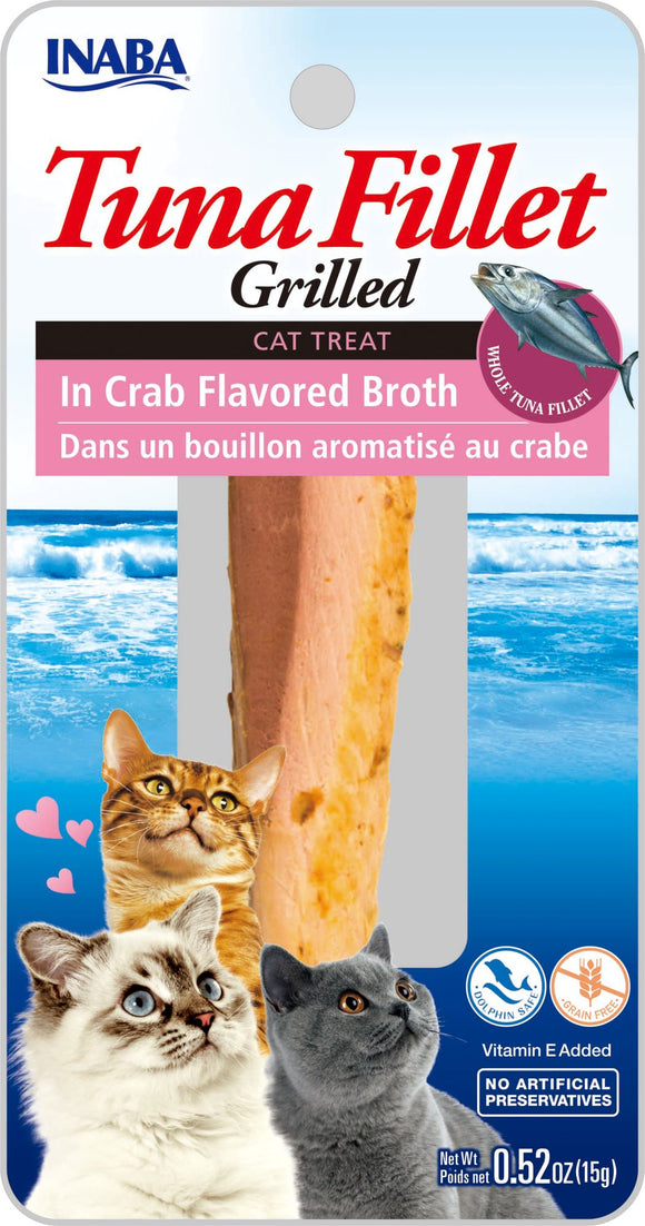 Inaba Ciao Grain-Free Extra Tender Cat Treat, Grilled Chicken in Crab Flavored Broth, 1 Fillet