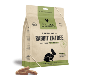 Vital Essentials Cat Food Mini Patties Raw Frozen Rabbit 28oz