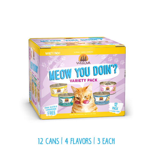 Weruva Classics Variety 12 Pack Canned Cat Food 3oz Meow You Doin'