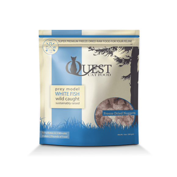 Steve's Real Food Quest Freeze Dried Cat Food 10oz Whitefish