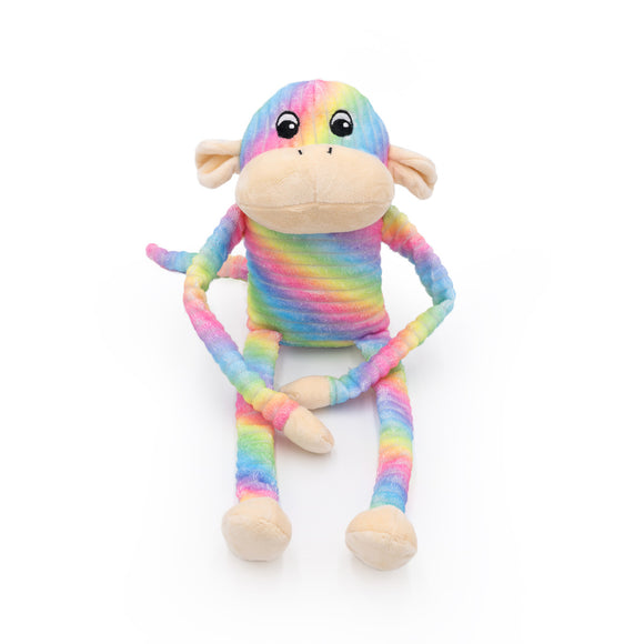 ZippyPaws Spencer the Crinkle Monkey - Large Rainbow