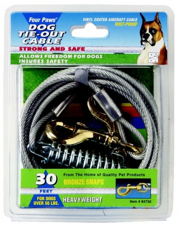 Four Paws Heavy Weight Tie Out Cable Silver 30 Feet