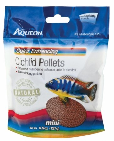 Aqueon Cichlid Color Enhancing Fish Food 4.5 ounces