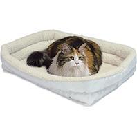 Midwest QuietTime Double Bolster Dog Bed & Crate Mat White  22