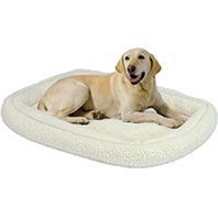 MidWest QuietTime Double Bolster Dog Bed & Crate Mat  White  36