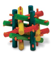 Kaytee Knot Nibbler Mini | Colorful Wooden Chew Toy for Small Animals