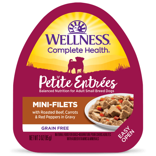 Wellness Complete Wet Petite Dog food 3oz Can Beef Fillet