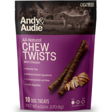 Andy & Audie All-Natural Chew Twists  Chicken 6.02oz