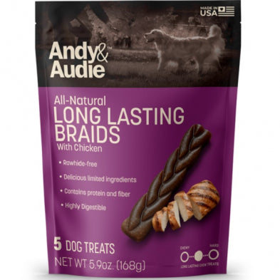 Andy & Audie Long-Lasting Chew Braid  Chicken 5.9oz