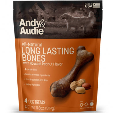 Andy & Audie Long-Lasting Chew Bones  Roasted Peanut 11.3oz