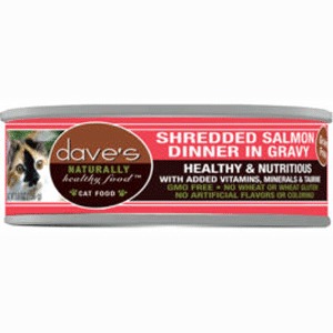 Daves Pet shredded  salmon in gravy 5.5 oz