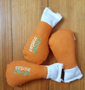 Cosmic Ourpets 100% Catnip Filled Chicken Leg 4 Cat Toy. Free Shipping In Usa"