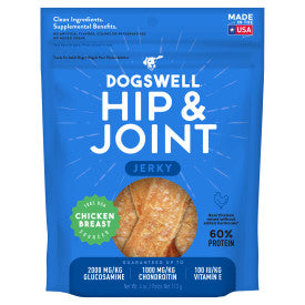 Dogswell Hip & Joint Jerky Dog Treats, Chicken, 4 oz. Pouch