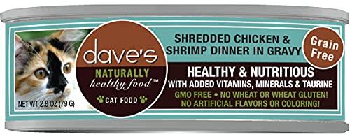 Dave's - Shredded Chicken & Shrimp Dinner in Gravy Wet Cat Food 2.8 oz