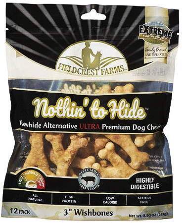 Fieldcrest Farms Nothin' To Hide 12pk Chicken Flavor Wish Bone Ultra Premuim Dog Chews