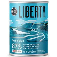 BIXBI LibertyCanned Dog Food 12.5oz Surf N Turf