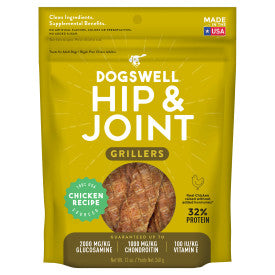 Dogswell Hip & Joint Grillers Dog Treats, Chicken, 12 oz. Pouch
