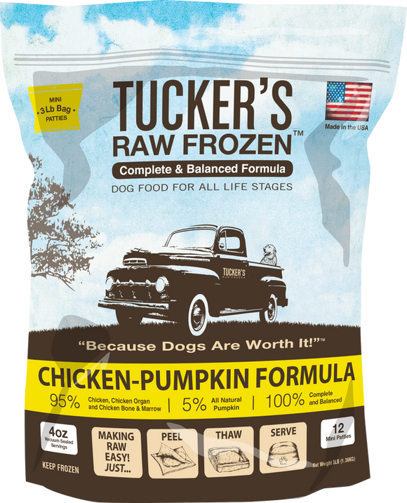Tucker's Chicken-Pumpkin Complete and Balanced Raw Diets for Dogs 3 lb