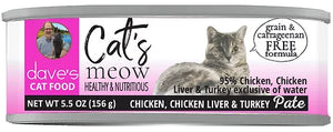 Dave's Cat's Meow Wet Cat Food 5.5oz 95% Chicken and Turkey