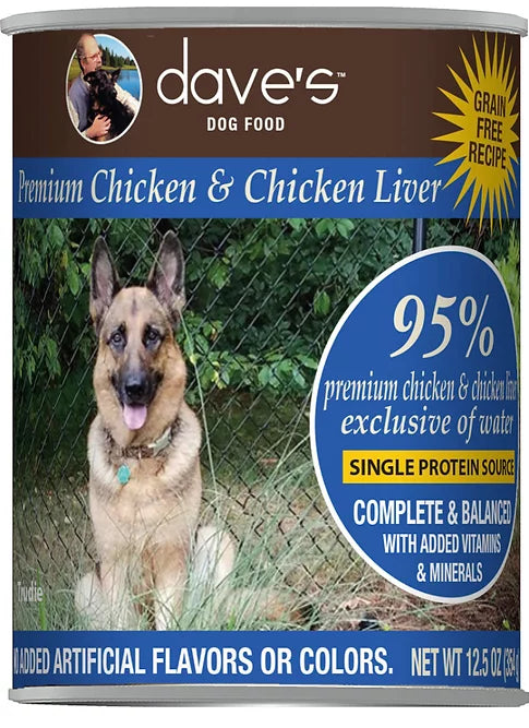 Dave's 95% Wet Dog Food 12.5oz Chicken