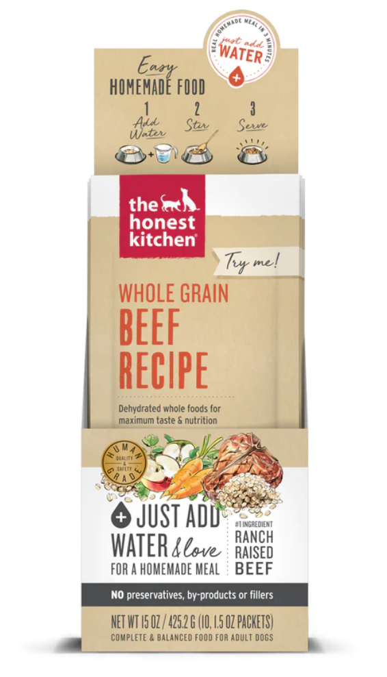 Honest Kitchen Whole Grain Pouch 1.5 oz Beef