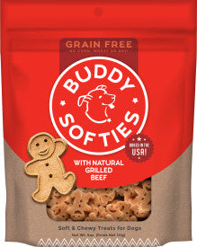 Cloud Star Buddy Biscuits Softies Soft & Chewy Grain Free Dog Treats, Beef, 5 oz. Pouch