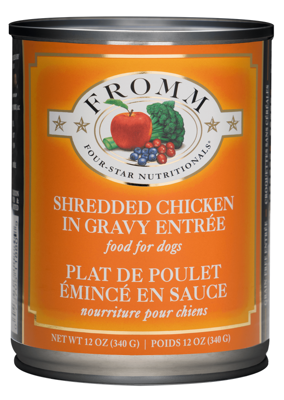 Fromm Four-Star Nutritionals® Shredded Chicken in Gravy Entrée Food for Dogs 12 oz