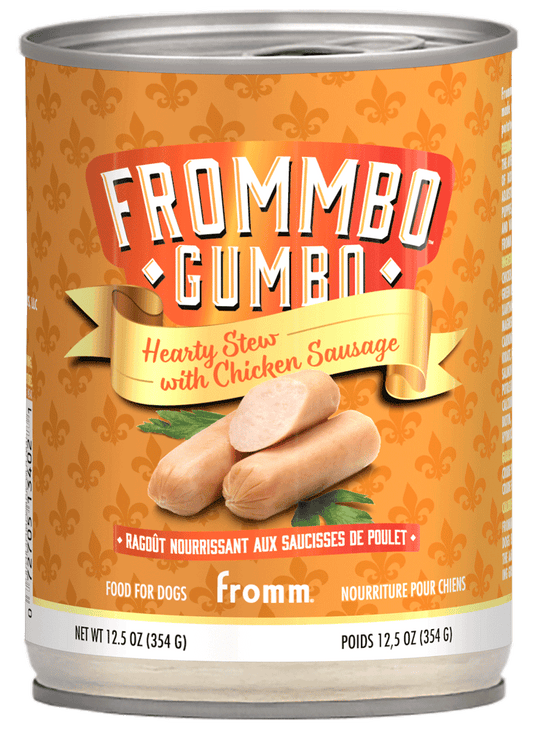 Fromm Frommbo Gumbo Hearty Stew with Chicken Sausage Canned Dog Food  12.5 oz
