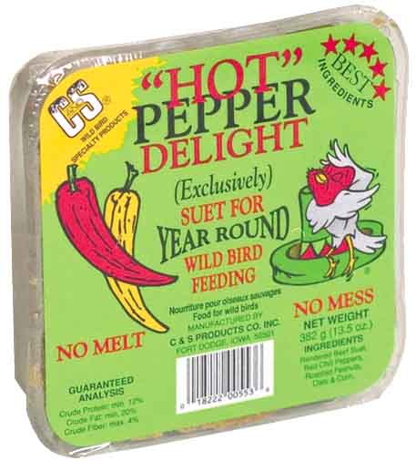 C&S Suet for wild Birds 11oz  Hot Pepper Delight