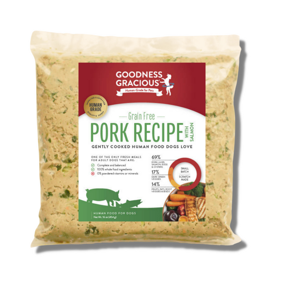 Goodness Gracious Gently Cooked Dog Food 1lb Pork with Salmon