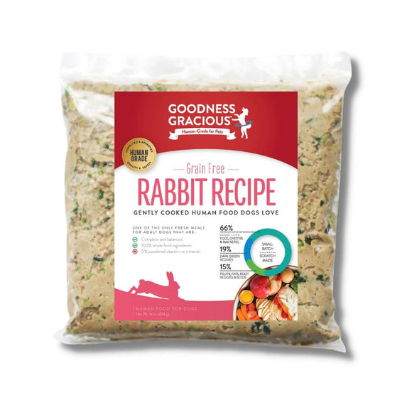 Goodness Gracious Gently Cooked Dog Food 1 lb Rabbit
