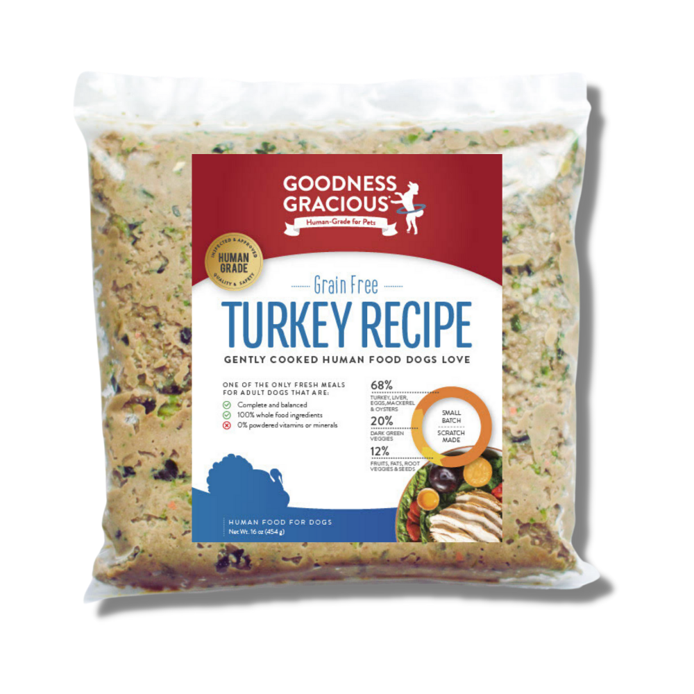 Goodness Gracious Gently Cooked Dog Food 1lb Turkey