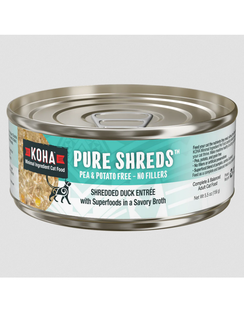 Koha Pure Shreds Cat Food Duck Entree 5.5 oz single