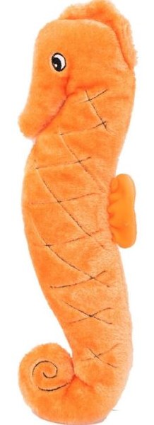 Zippy Paws Jigglerz Seahorse, Orange, Dog Toys