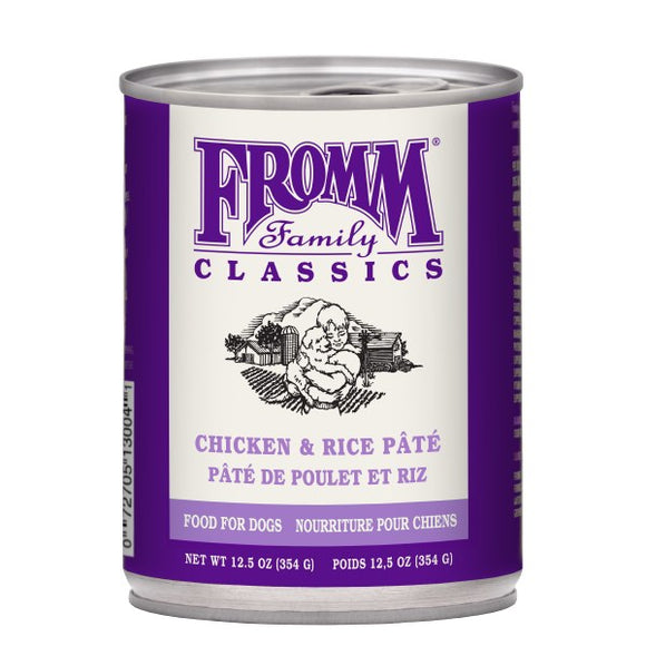 Fromm Classic Chicken & Rice Pate 12.5 oz Dault Dog Food Can