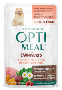 Optimeal Tender Morsels 3oz Grain Free Dog Pouch Liver Turkey