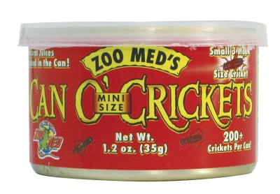 Zoo Med Laboratories Can O’ Mini Size Crickets for Most Small Lizards  Turtles  Fish  Birds & Small Animals 1.2 Oz
