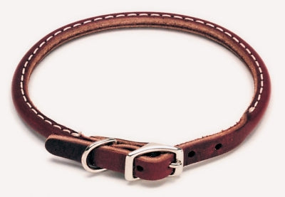 Coastal Pet Products DCP220314 Leather Latigo Round Dog Collar, 3/8 by 14-Inch