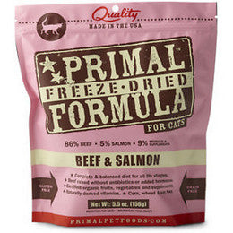 Primal Pet Foods Grain-Free Beef & Salmon Formula Freeze Dried Cat Food, 5.5 oz