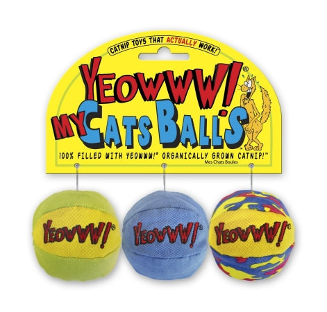 Yeowww! My Cats Balls Catnip Cat Toys 3pk