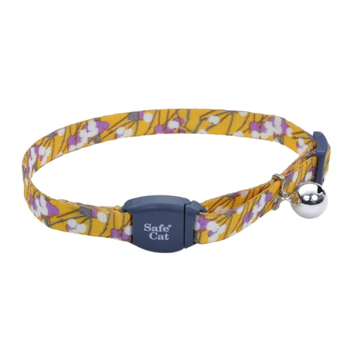 Coastal Safe Cat Adjustable Breakaway Pet Collars; Charcoal Stemmed Flow